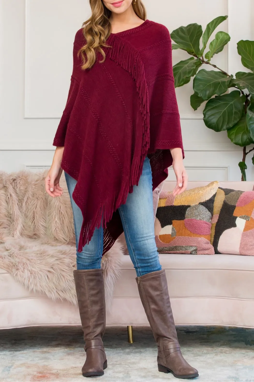 Asymmetric Fringe Poncho