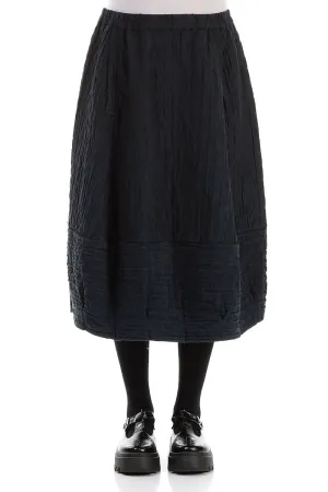 Balloon Midnight Blue Quilted Silk Skirt