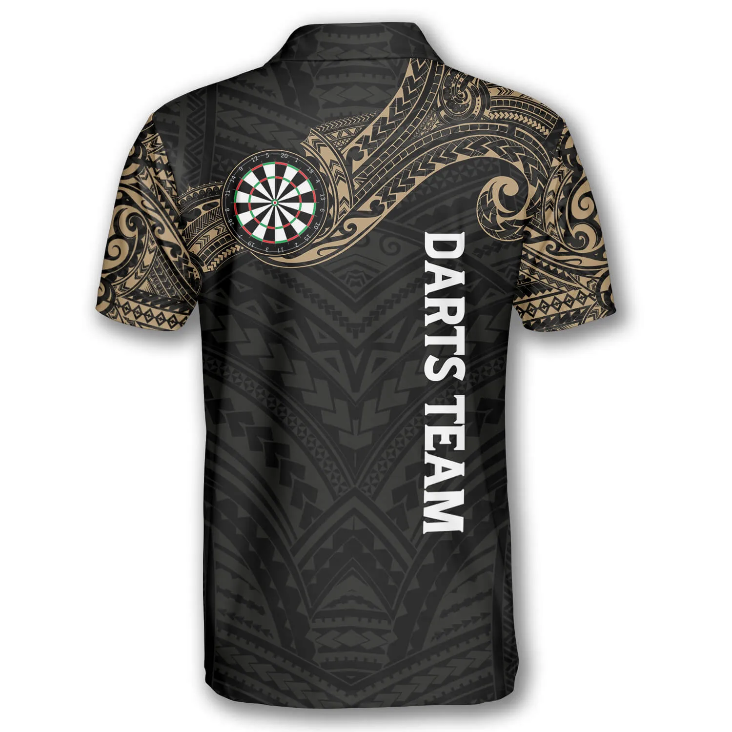 Classy Dark Tribal Tattoo Custom Darts Shirts for Men, Dart Team Uniform