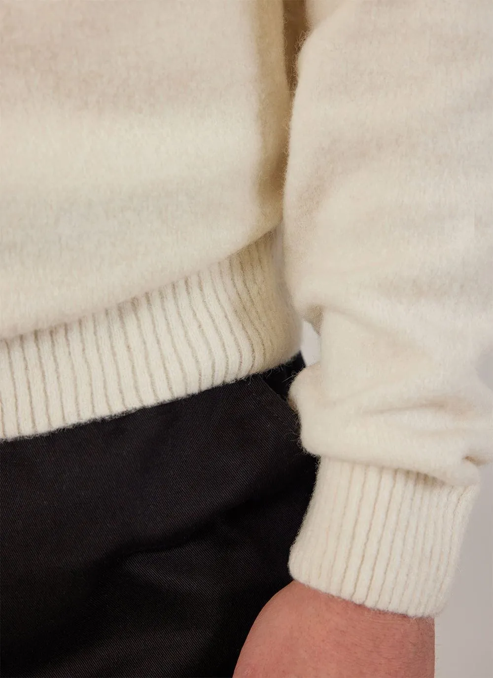 Crew Neck Jumper | Alpaca Wool | Ecru