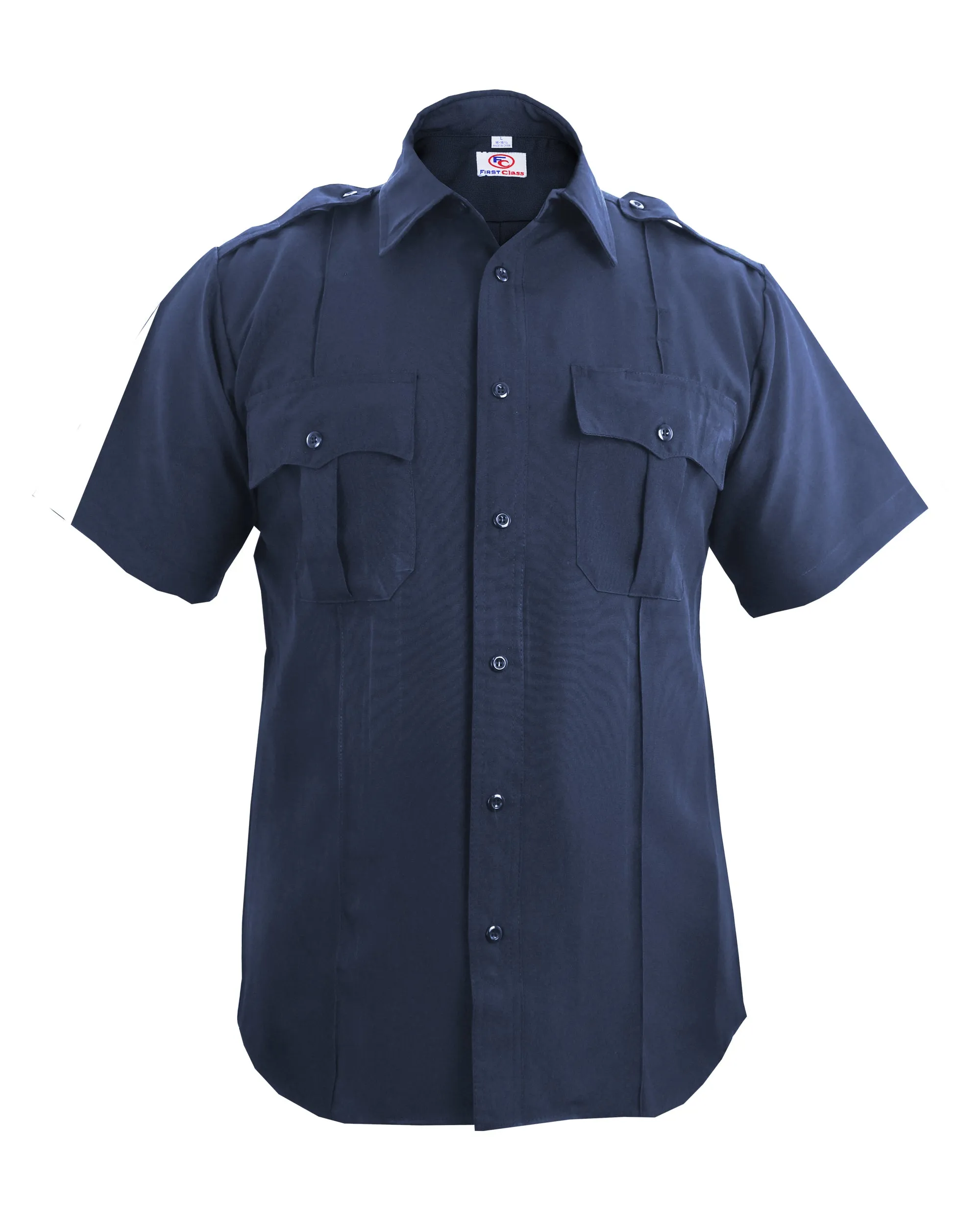 First Class 100% Polyester Short Sleeve Zippered Uniform Shirts