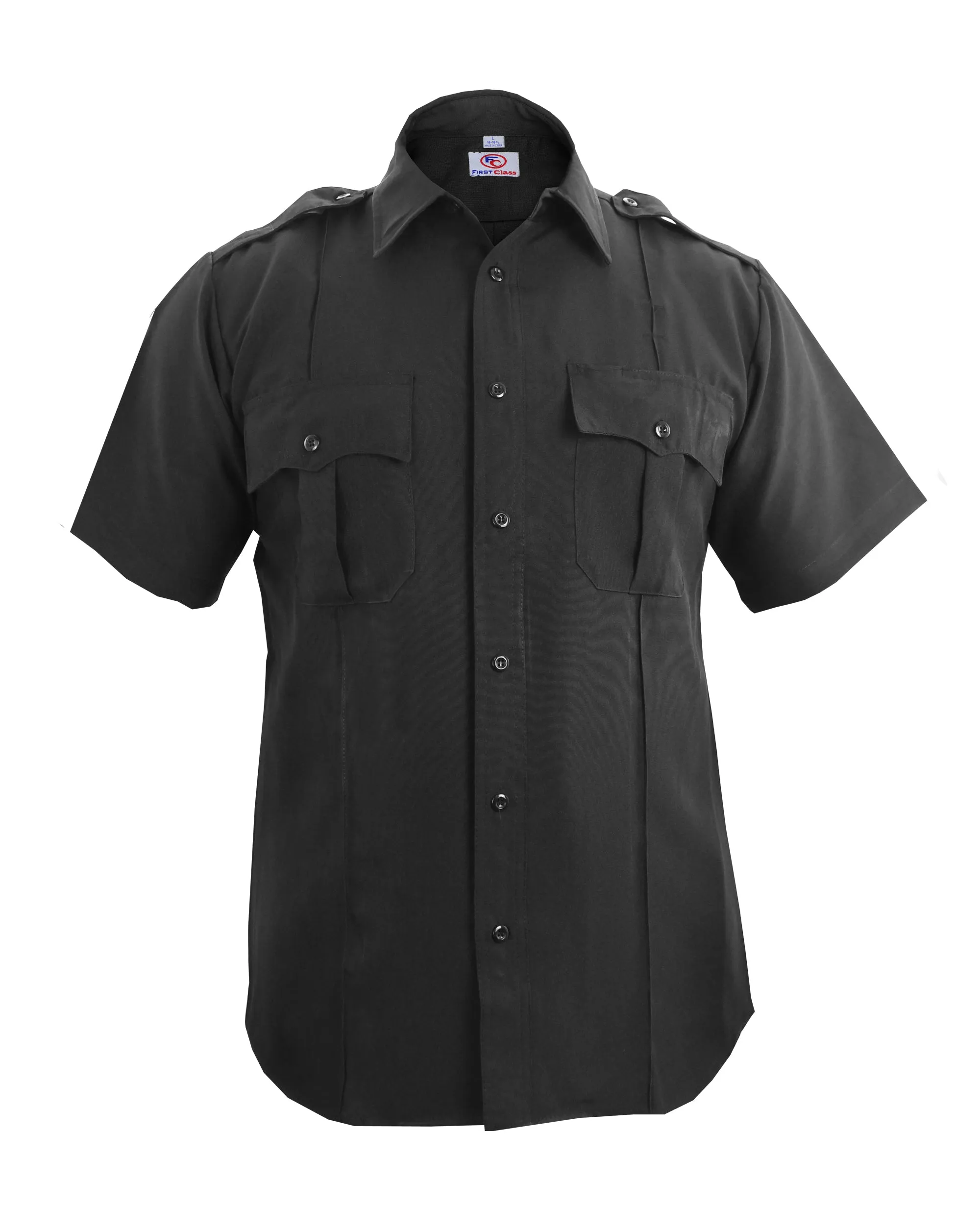 First Class 100% Polyester Short Sleeve Zippered Uniform Shirts