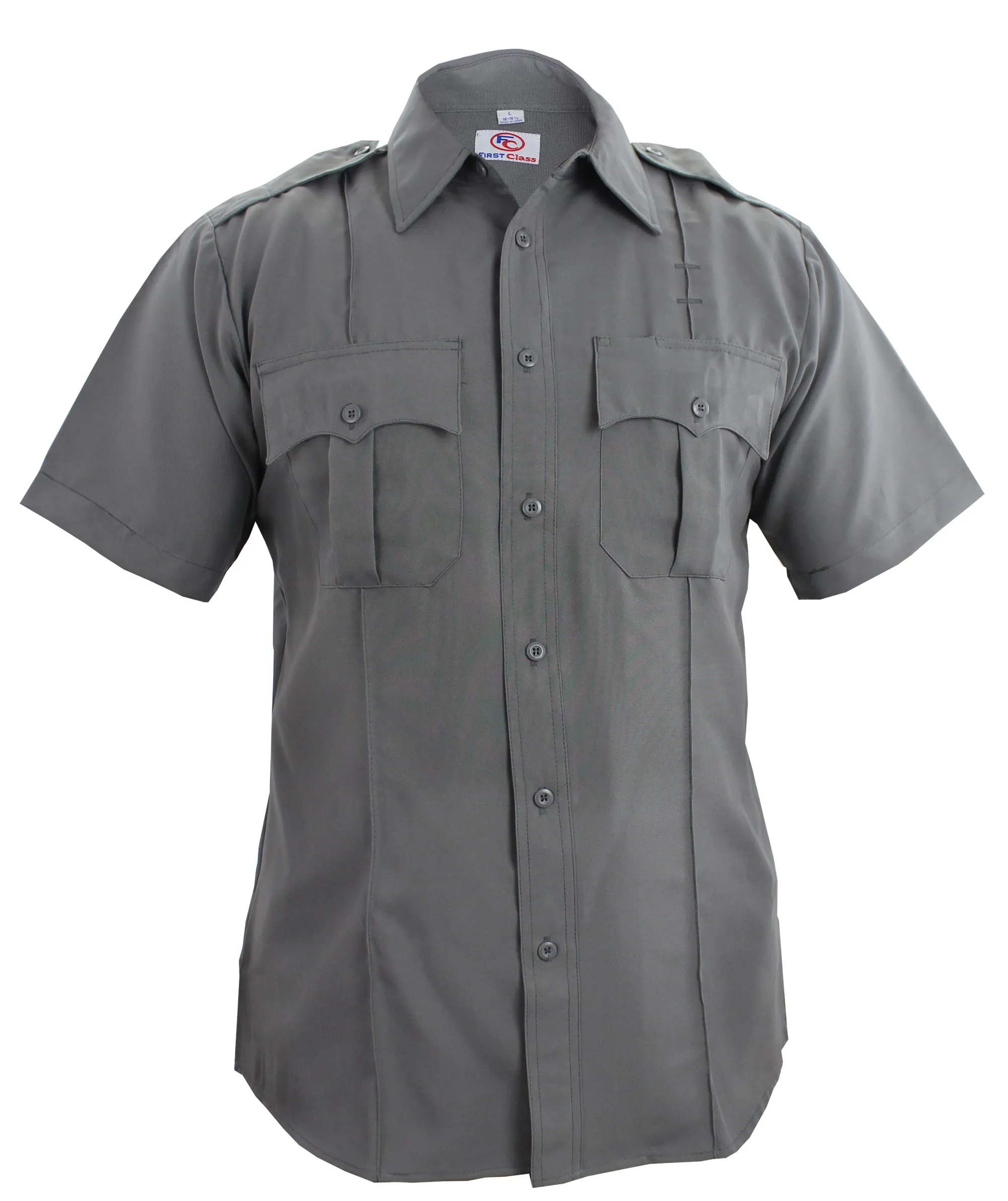 First Class 100% Polyester Short Sleeve Zippered Uniform Shirts