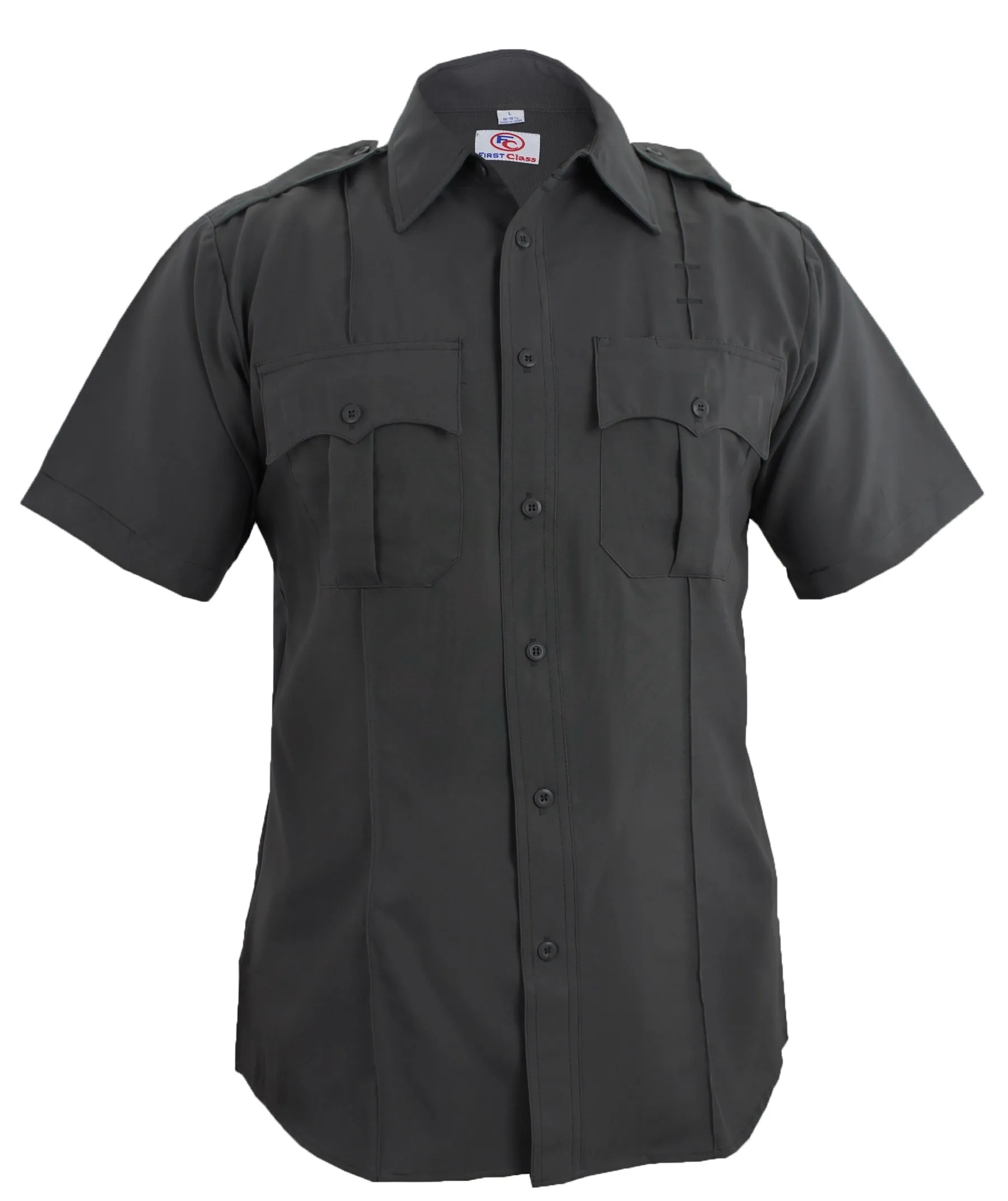 First Class 100% Polyester Short Sleeve Zippered Uniform Shirts