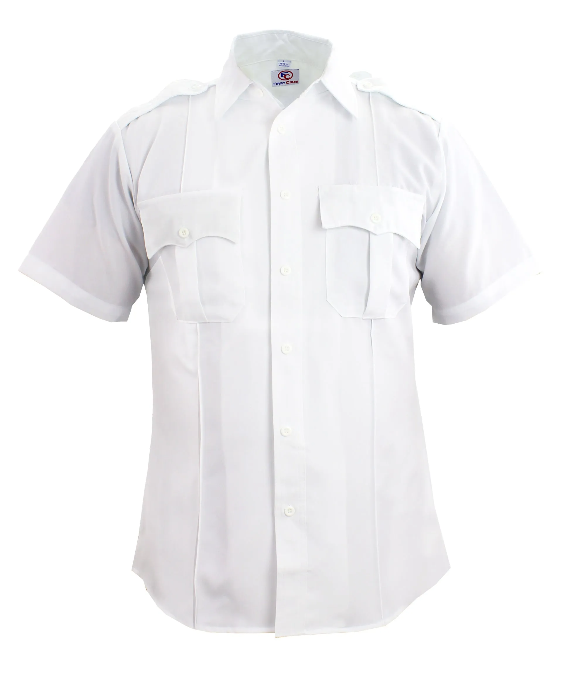 First Class 100% Polyester Short Sleeve Zippered Uniform Shirts