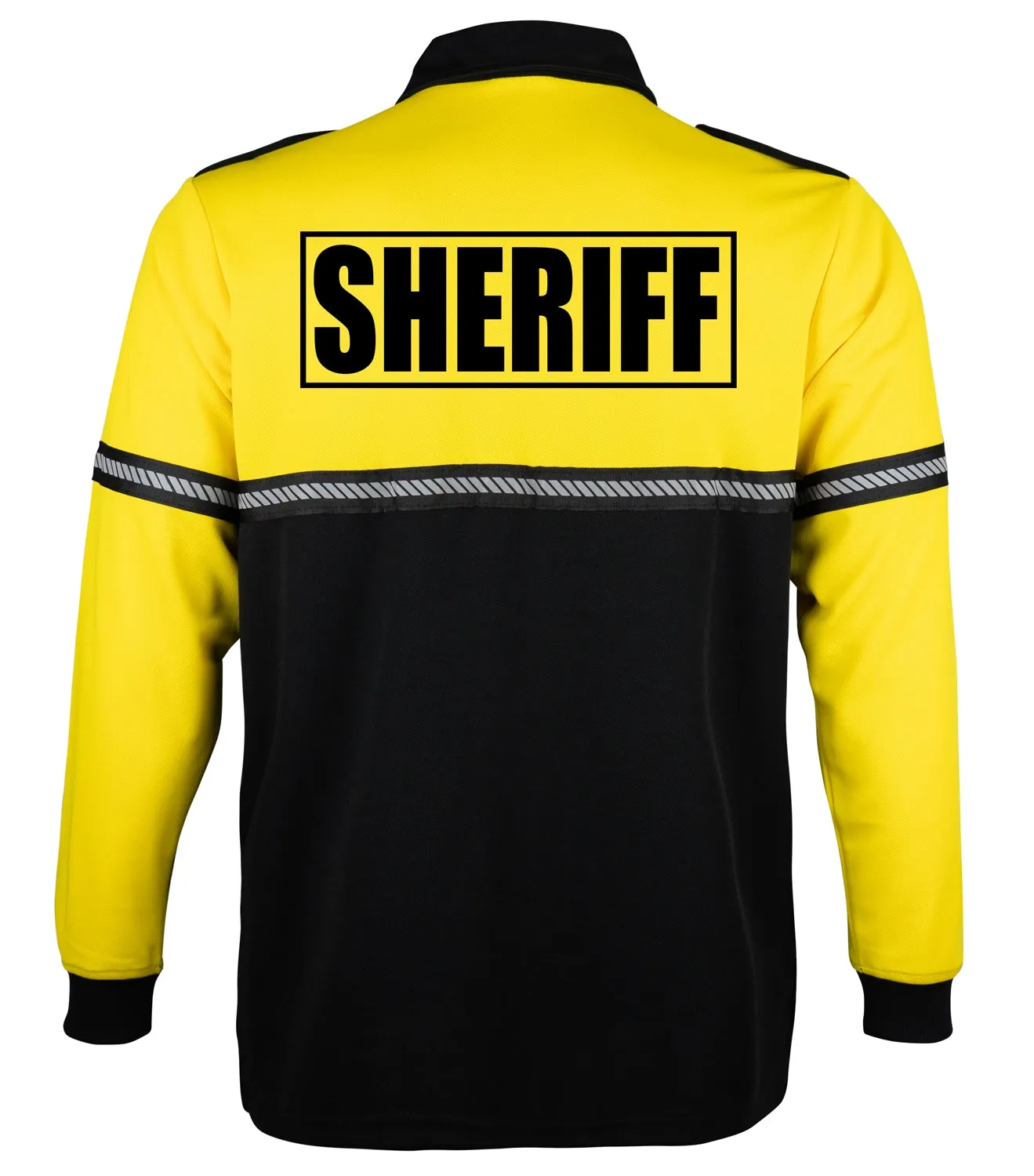 First Class Two Tone Long Sleeve Bike Patrol Shirt with Zipper Pocket and Hash Stripes with Sheriff ID