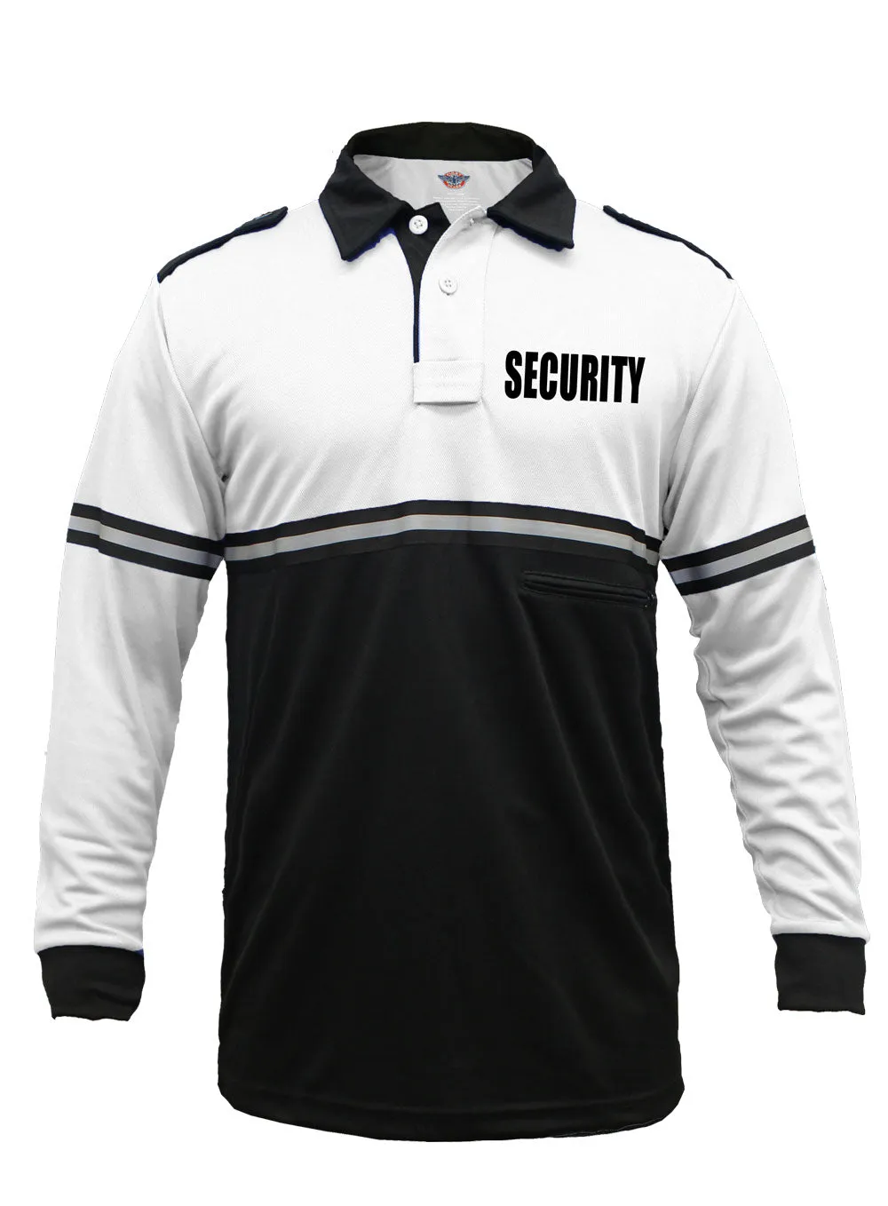 First Class Two Tone Security Long Sleeve Bike Patrol Shirt With Zipper Pocket