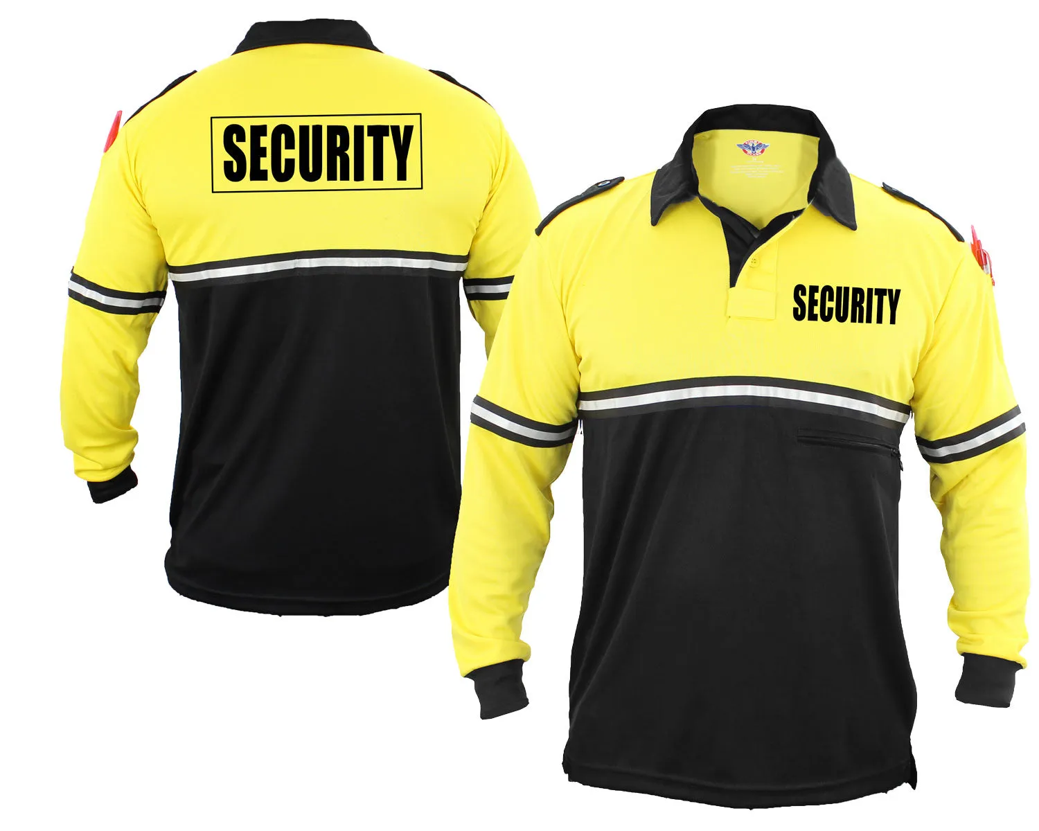 First Class Two Tone Security Long Sleeve Bike Patrol Shirt With Zipper Pocket