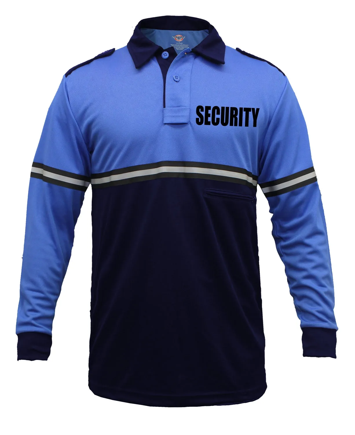 First Class Two Tone Security Long Sleeve Bike Patrol Shirt With Zipper Pocket