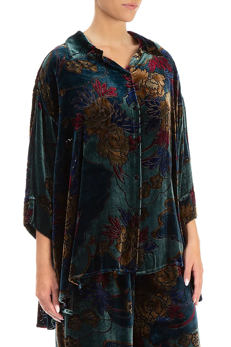 Floral Devoré Silk Velvet Shirt