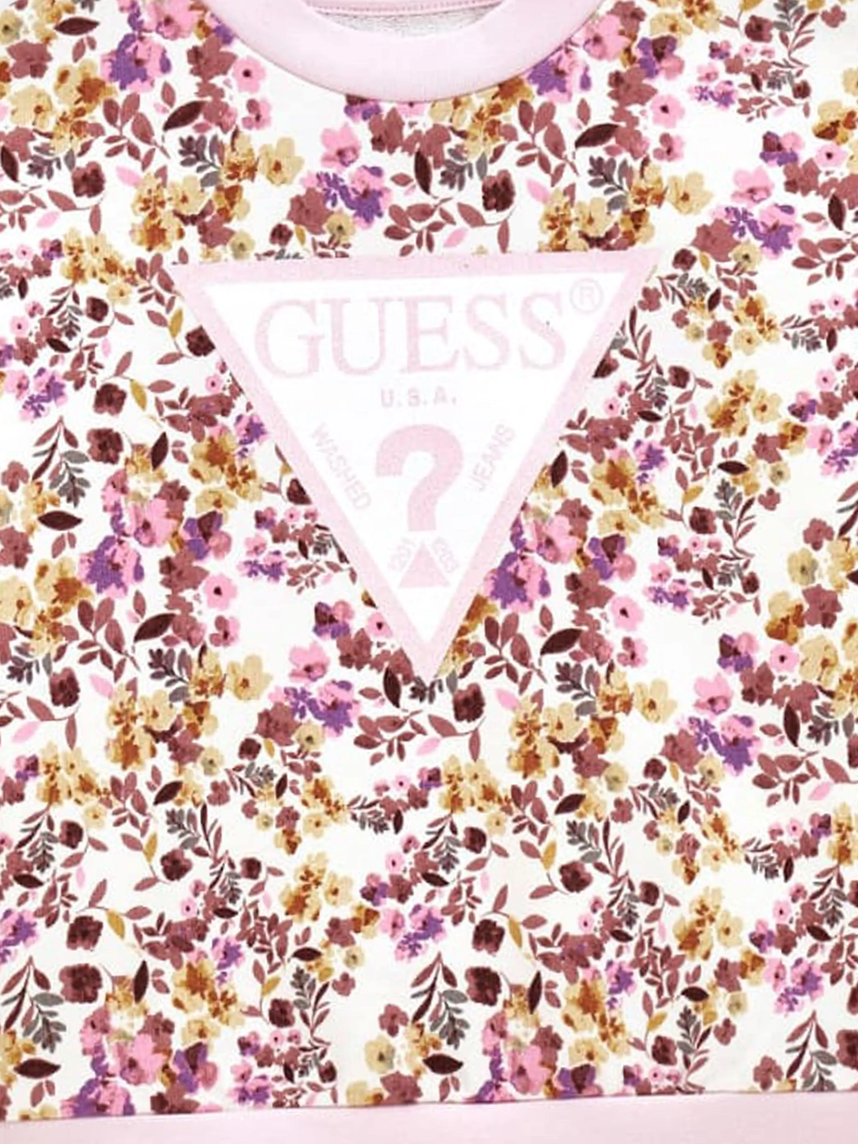 Guess Girls Floral Logo Sweatshirt in Multicolour