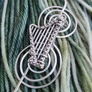 Harp Shawl Pin - Charmed Silver