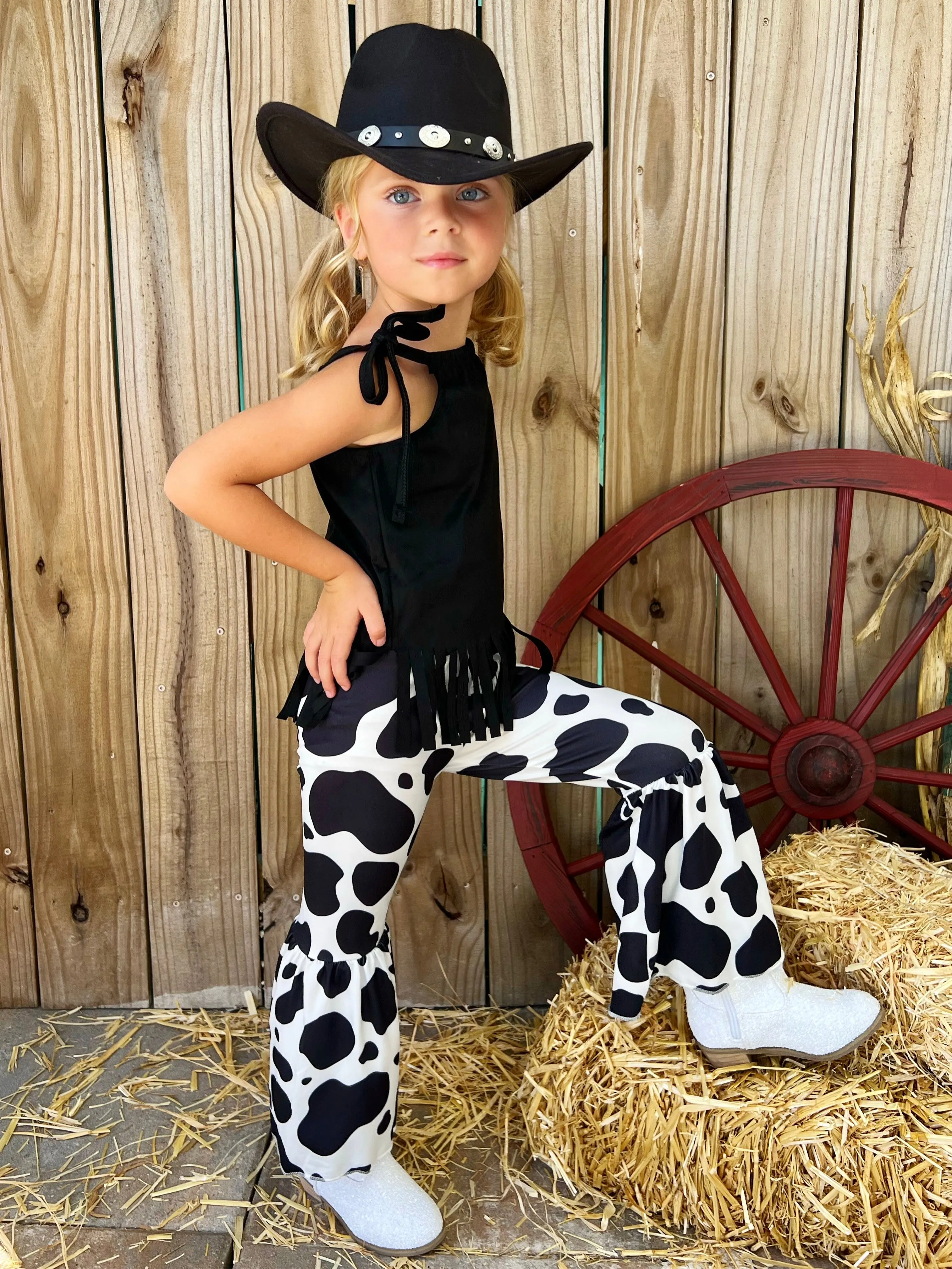 Have A Cow Print Flare Pants Set