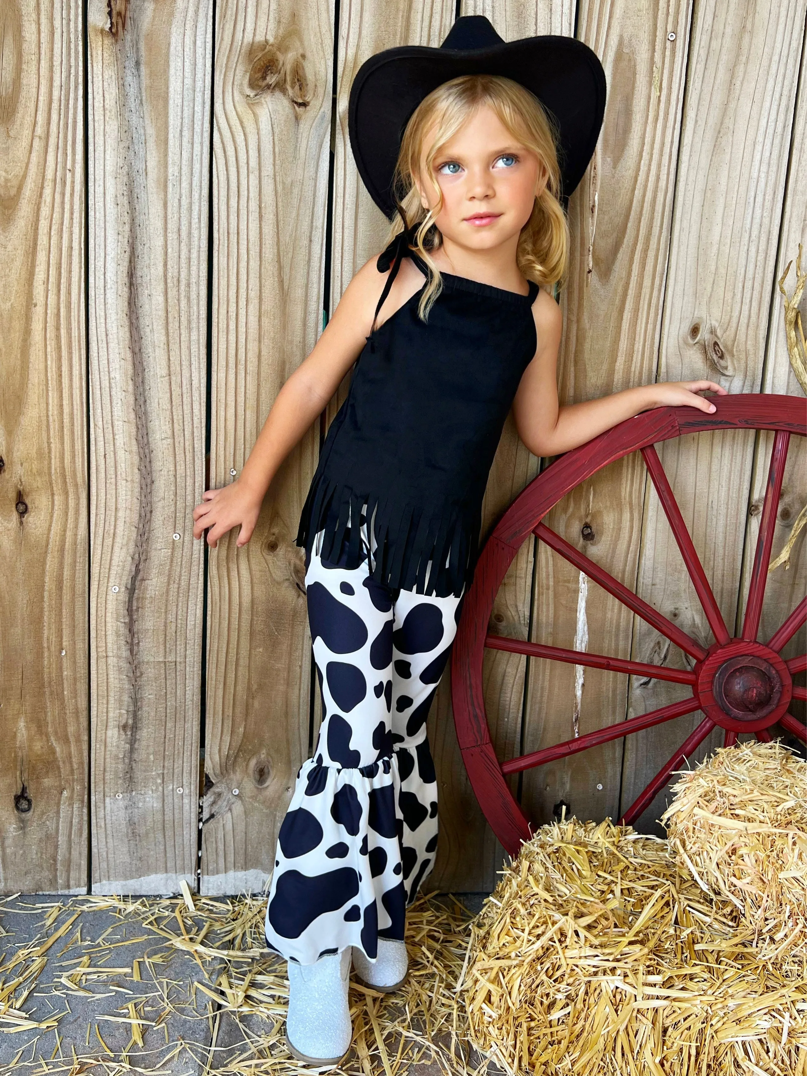 Have A Cow Print Flare Pants Set