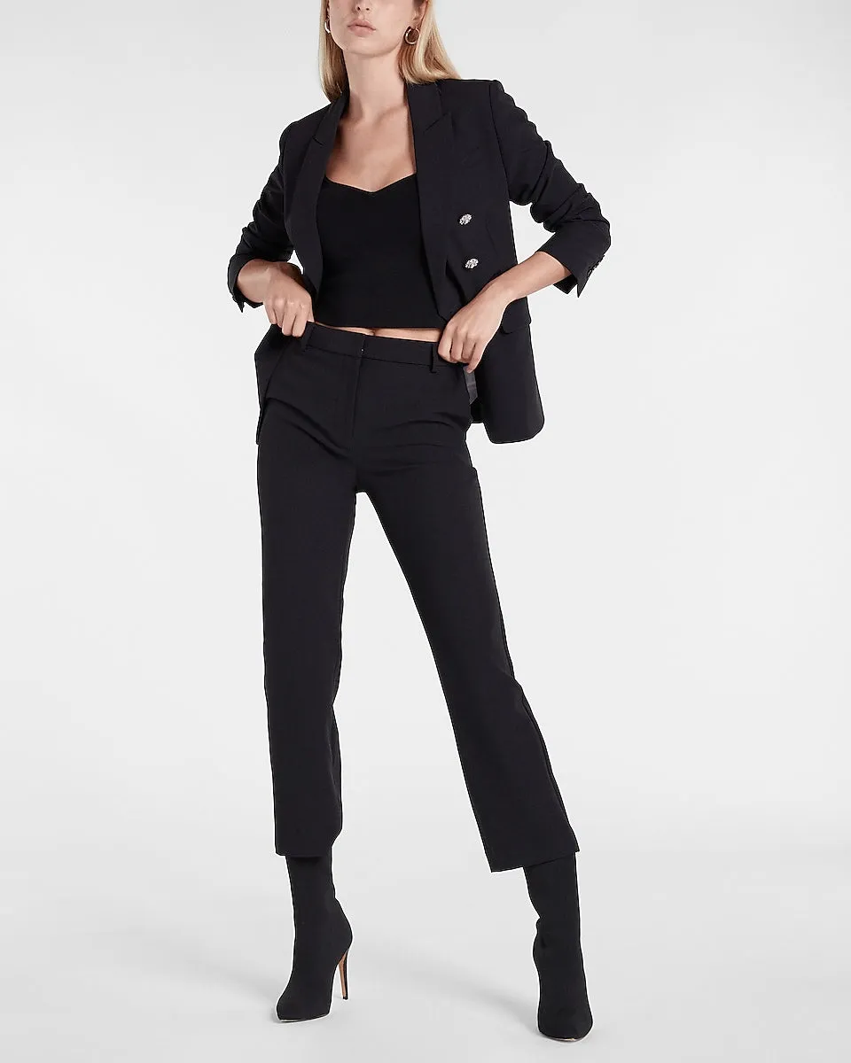 High Waisted Supersoft Twill Slim Pant in Pitch Black