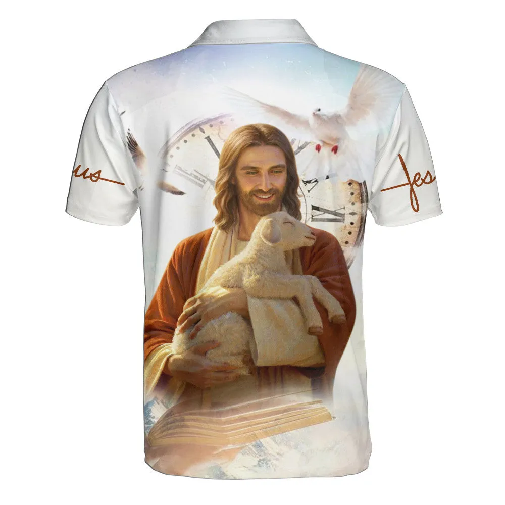 Lamb And Jesus Polo Shirt - Christian Shirts & Shorts