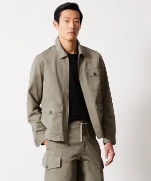 Lightweight Cotton Military Jacket in Faded Surplus