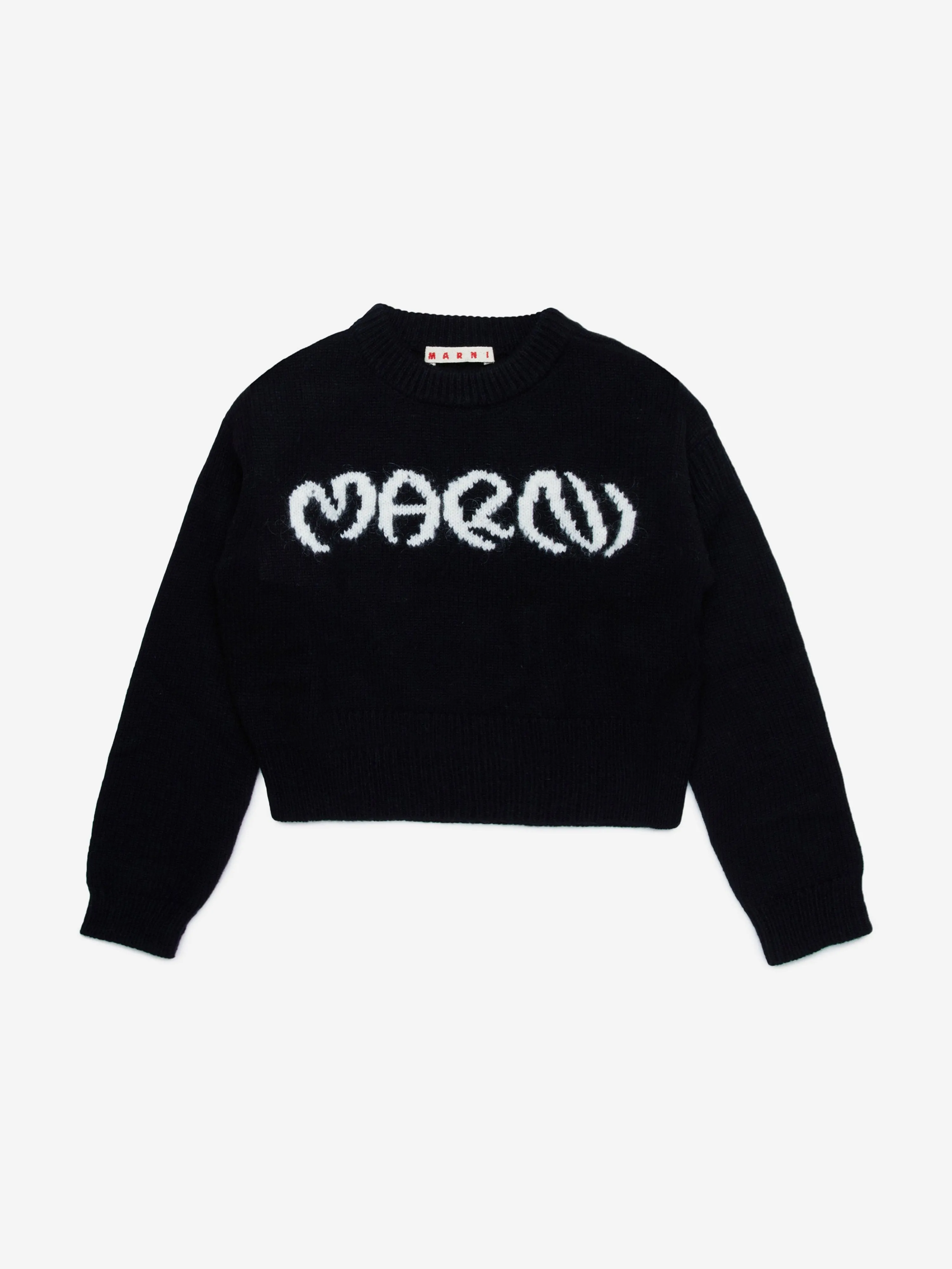 MARNI Girls Logo Knitted Jumper in Black