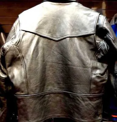 MEN'S MOTORCYCLE COW HIDE LEATHER JACKET WITH PISTOL PETE GUN POCKET WITH BRAID