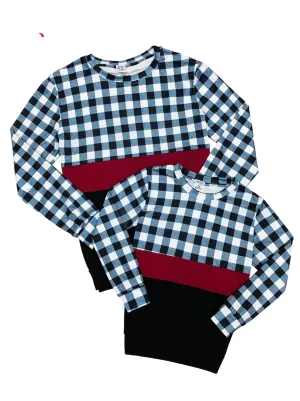 Mommy And Me Stand Out Plaid Colorblock Top