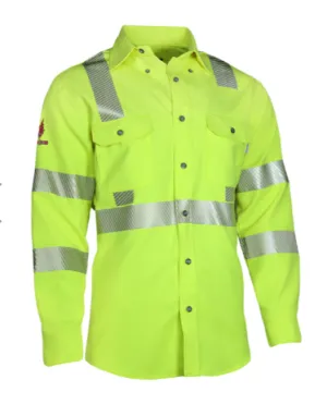 National Safety Apparel SHRTVTGVC3 Drifire Premium FR Hi-Vis Vented Shirt Type R Class 3