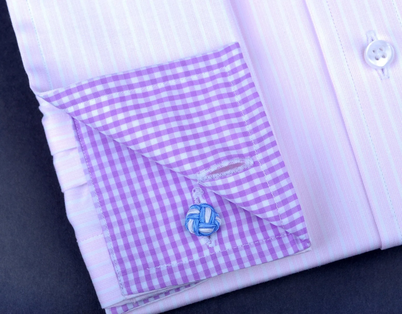 Pink Lavender Stripe Formal Business Dress Shirt Luxury Gingham Check Fashion