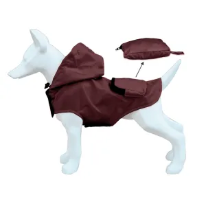 Pocket Poncho - Foldaway Dog Raincoat - Burgundy