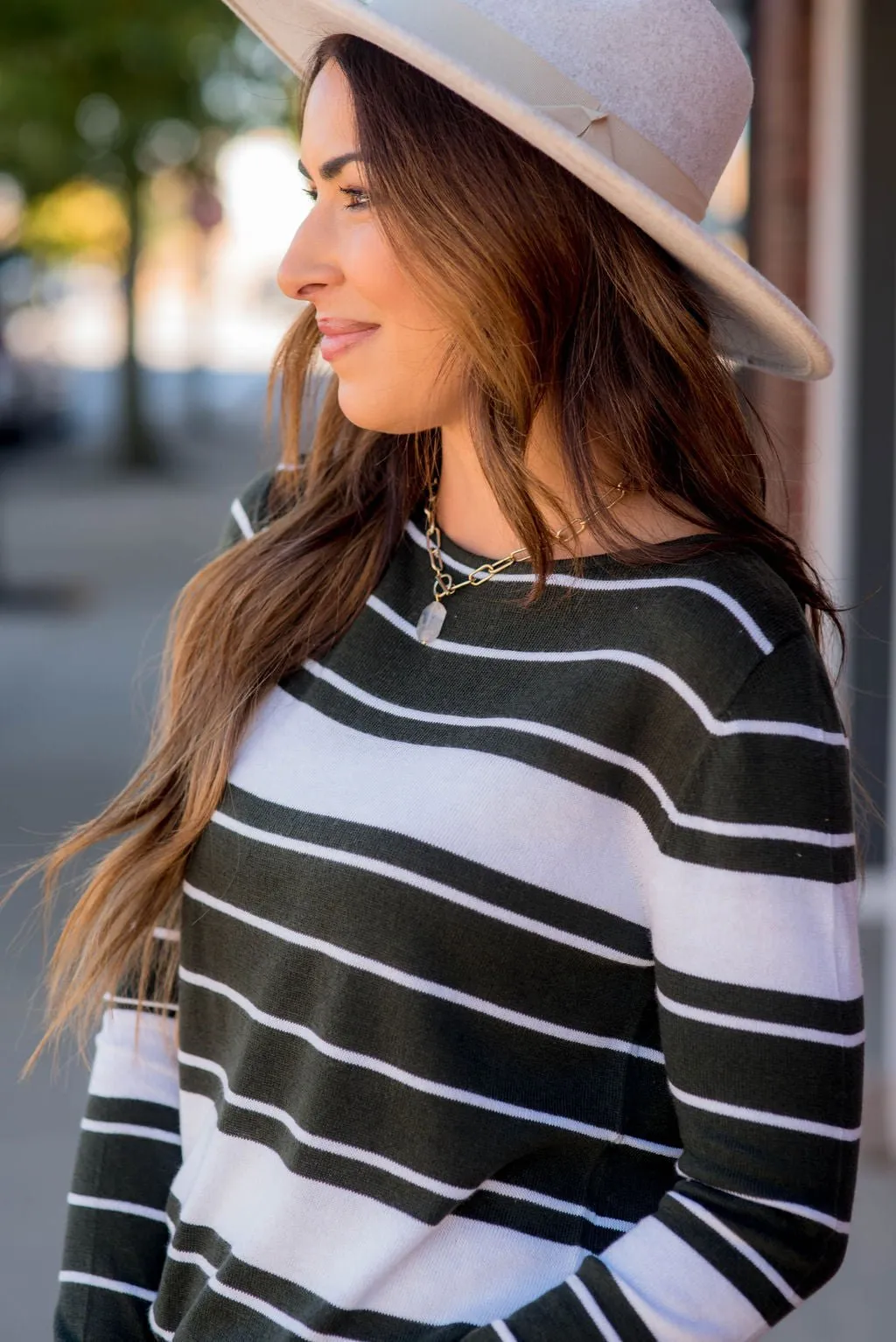 Solid Line Striped Sweater