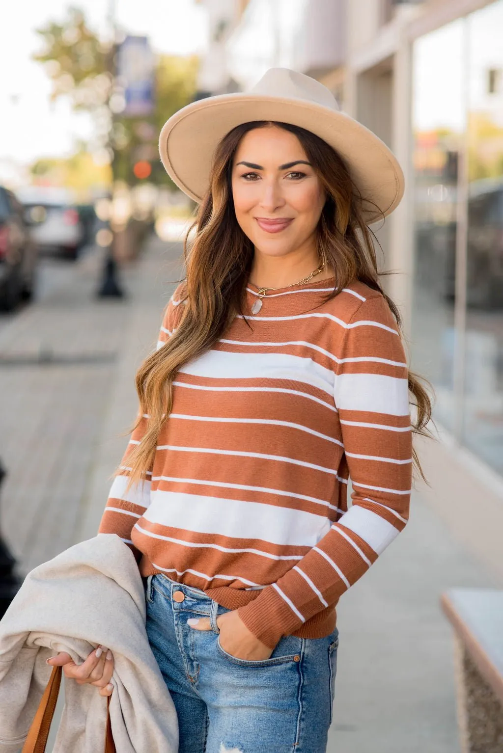 Solid Line Striped Sweater