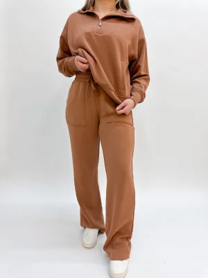 Straight Lounge Pants - Brown