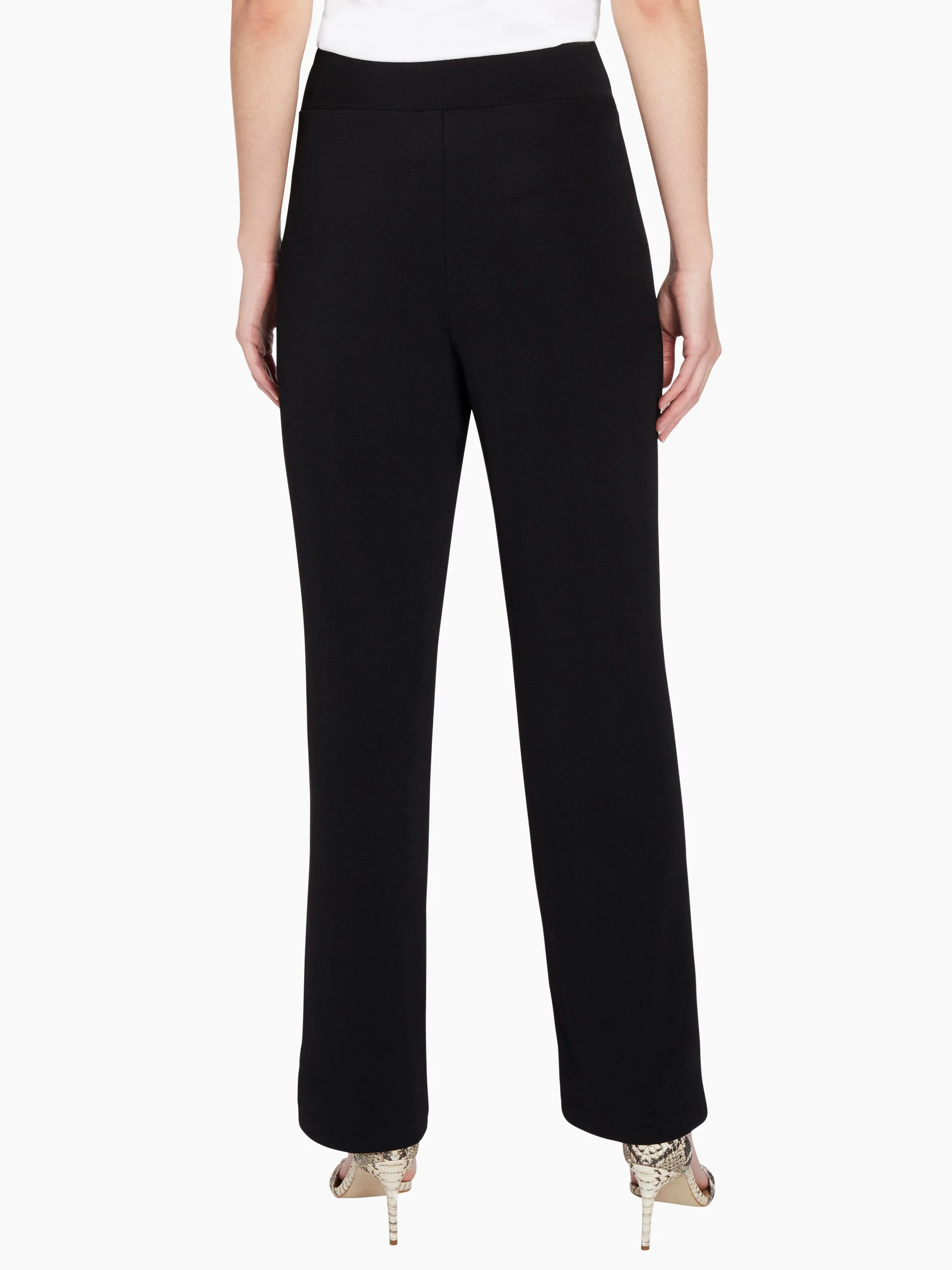 Textured Straight Leg Pull-On Pants