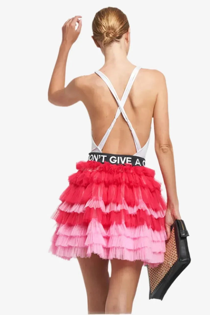 Tulle Ruffle Mini Skirt