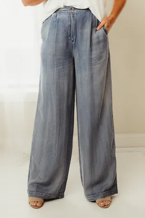 Washed Chambray Pants