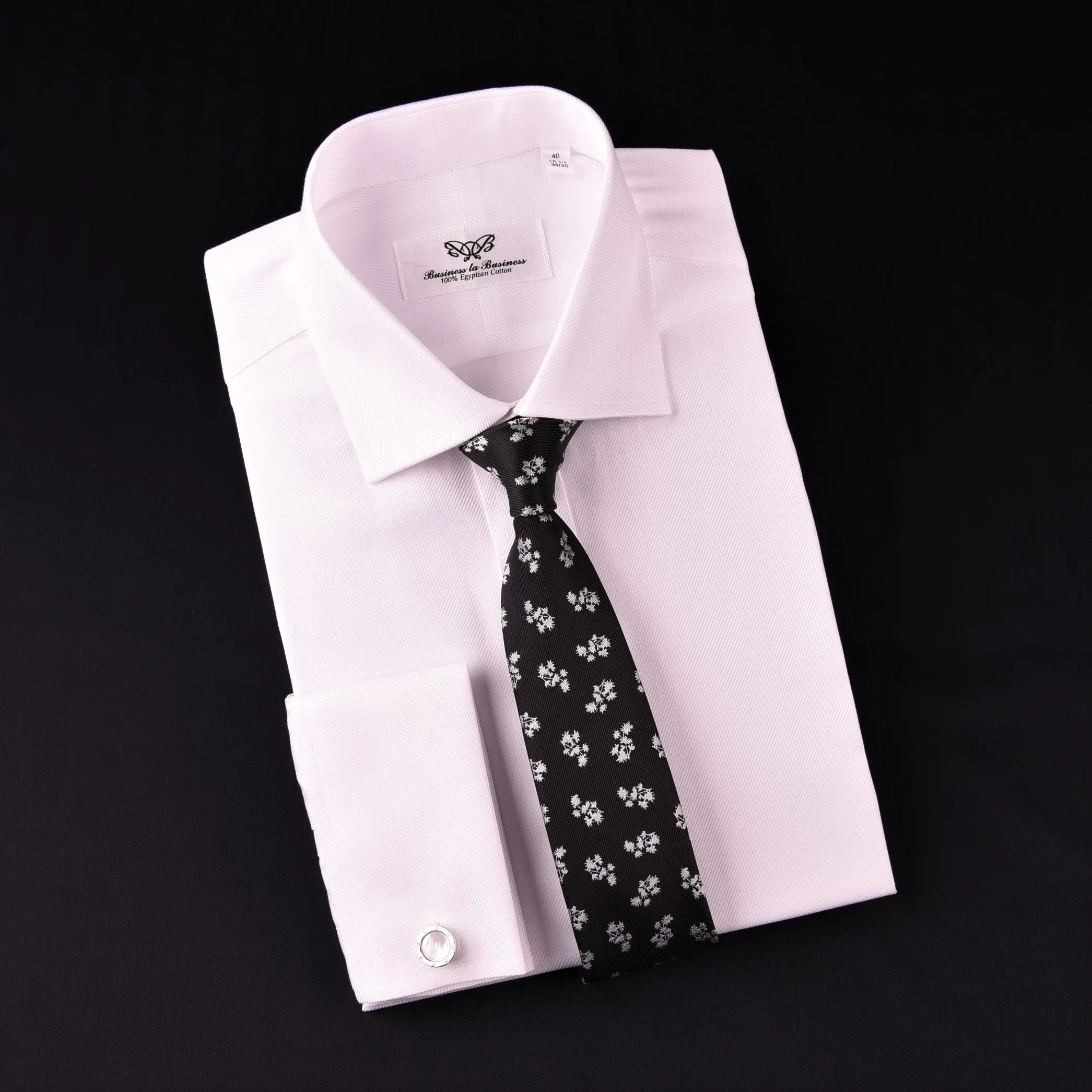 White Luxury Twill Formal Business Dress Shirt Designer Fashion