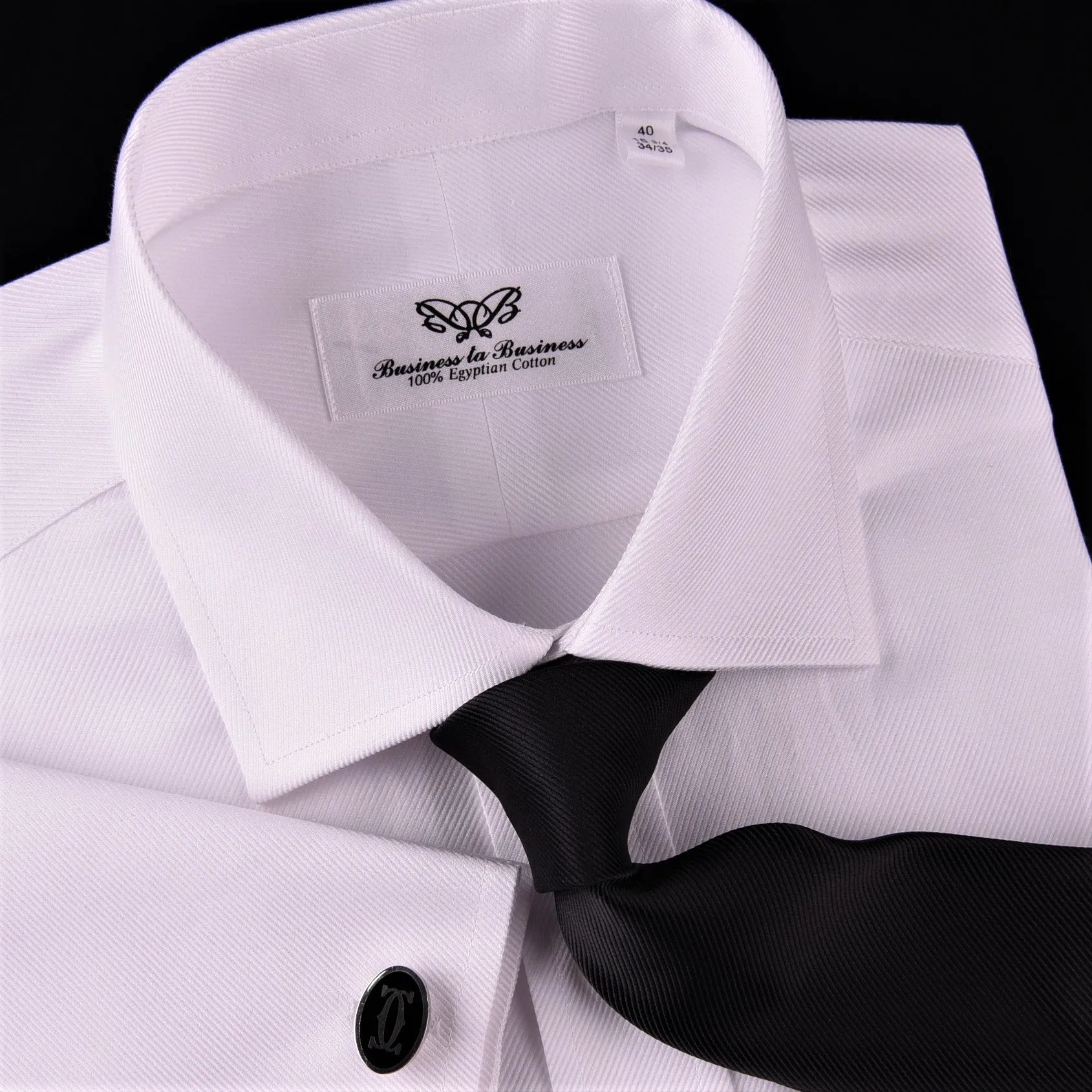 White Luxury Twill Formal Business Dress Shirt Designer Fashion