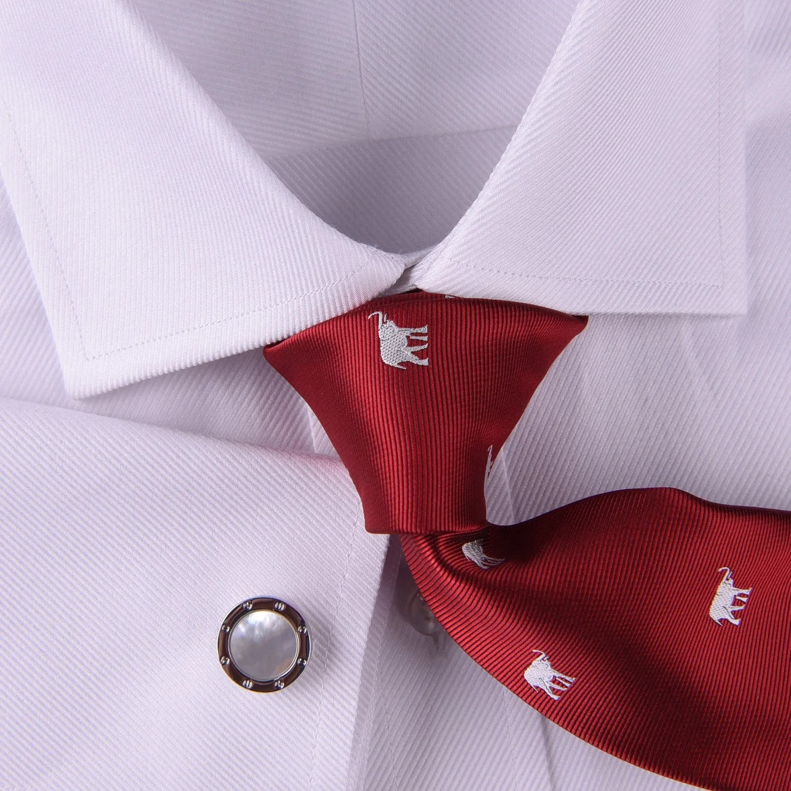 White Luxury Twill Formal Business Dress Shirt Designer Fashion