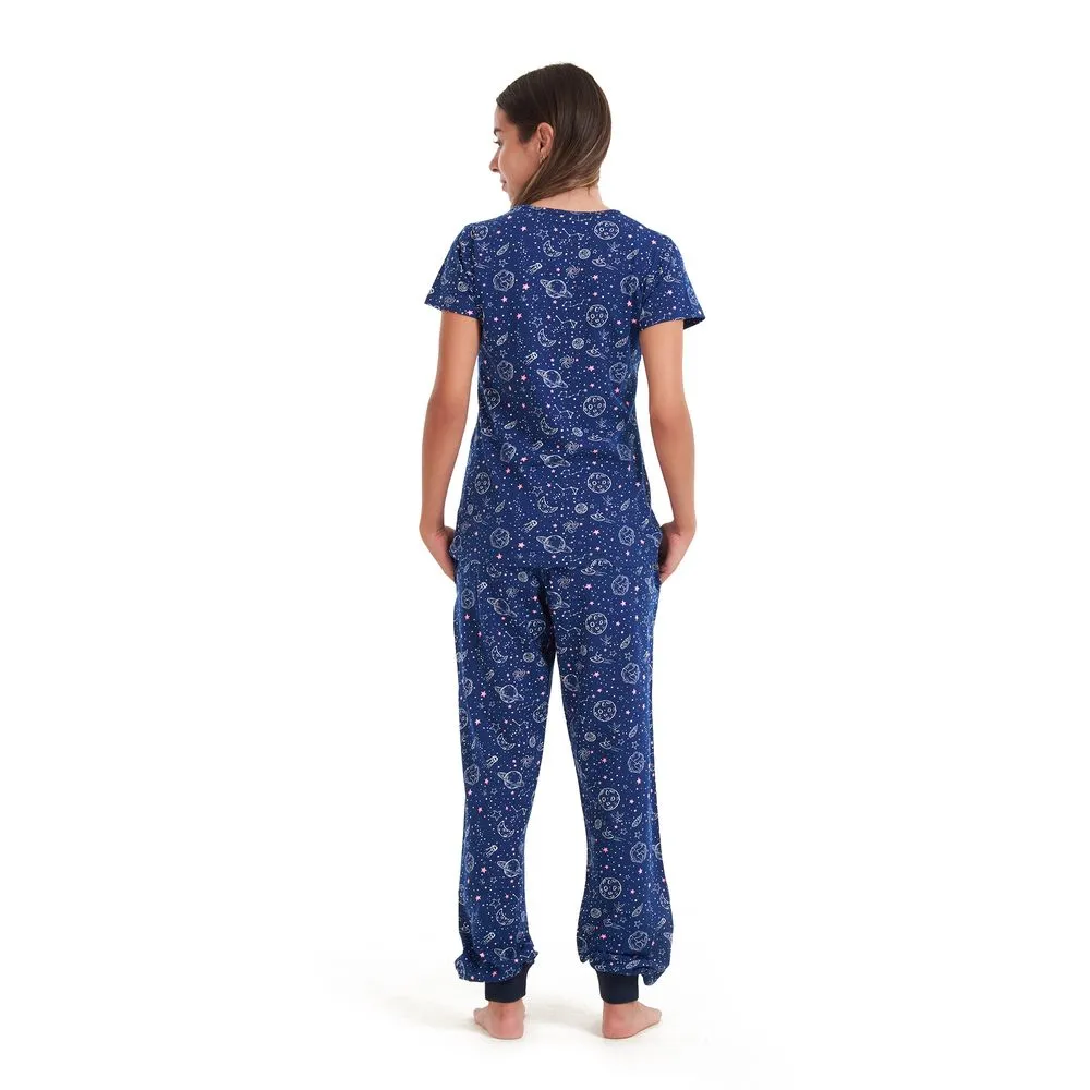 Women summer pajama set Space t-shirt   pants