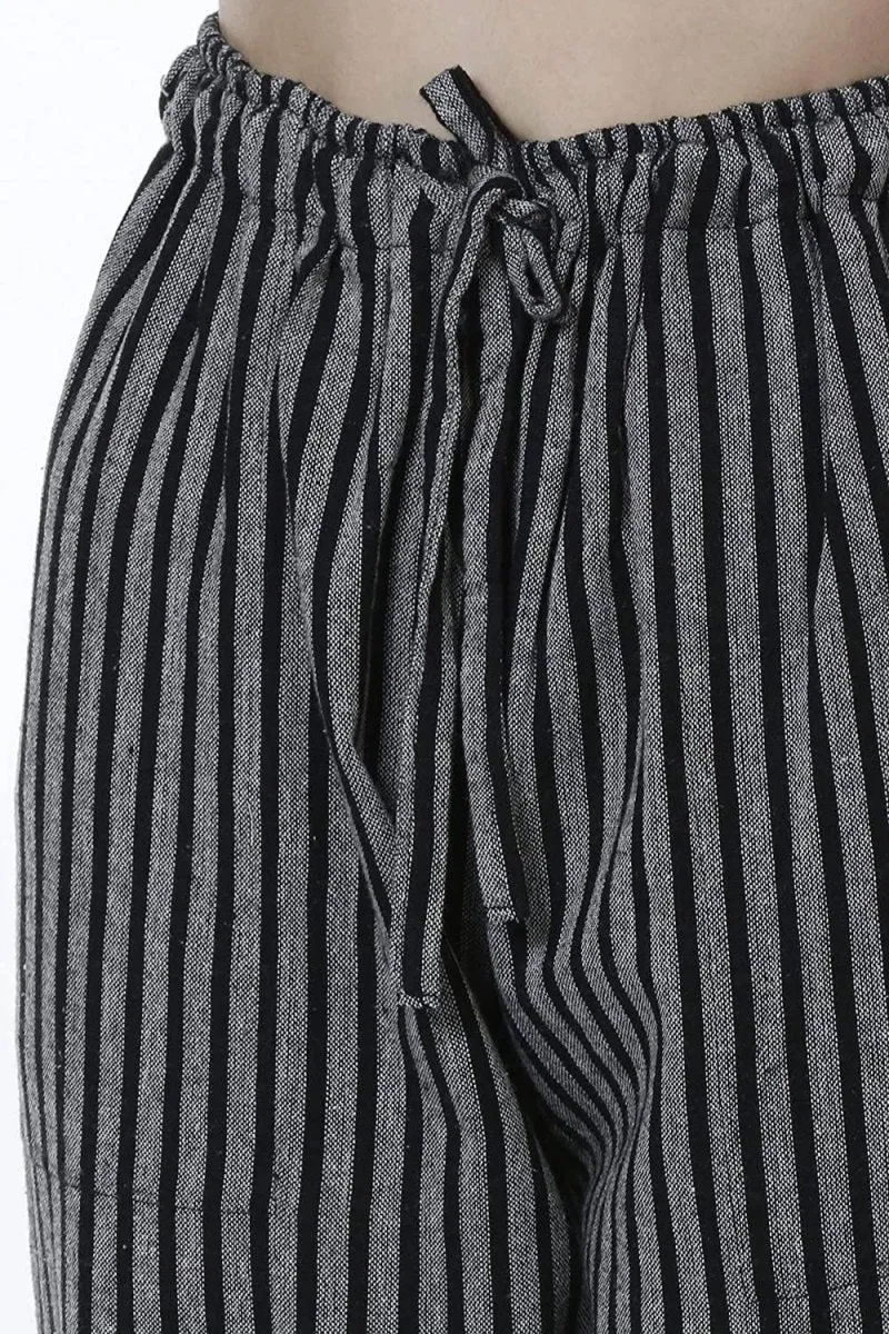 Women's Lounge Pant | Black Stripes | Free Size