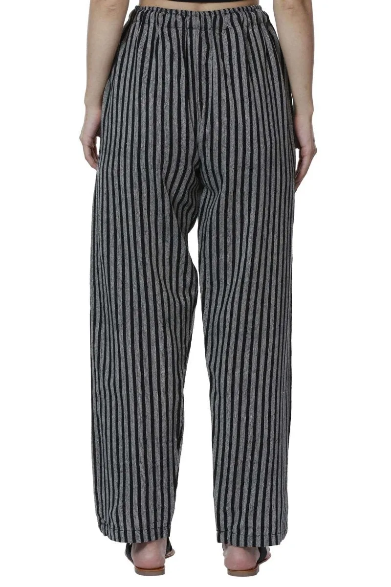 Women's Lounge Pant | Black Stripes | Free Size