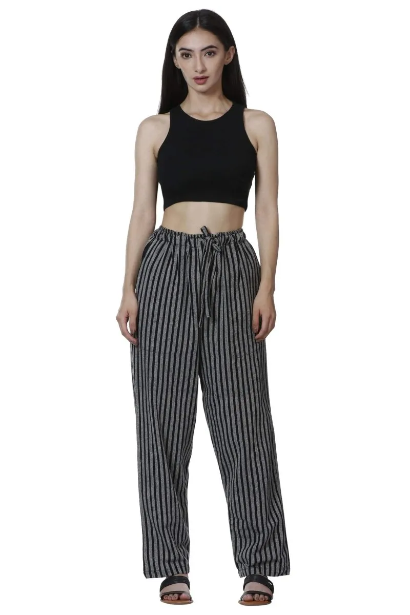 Women's Lounge Pant | Black Stripes | Free Size