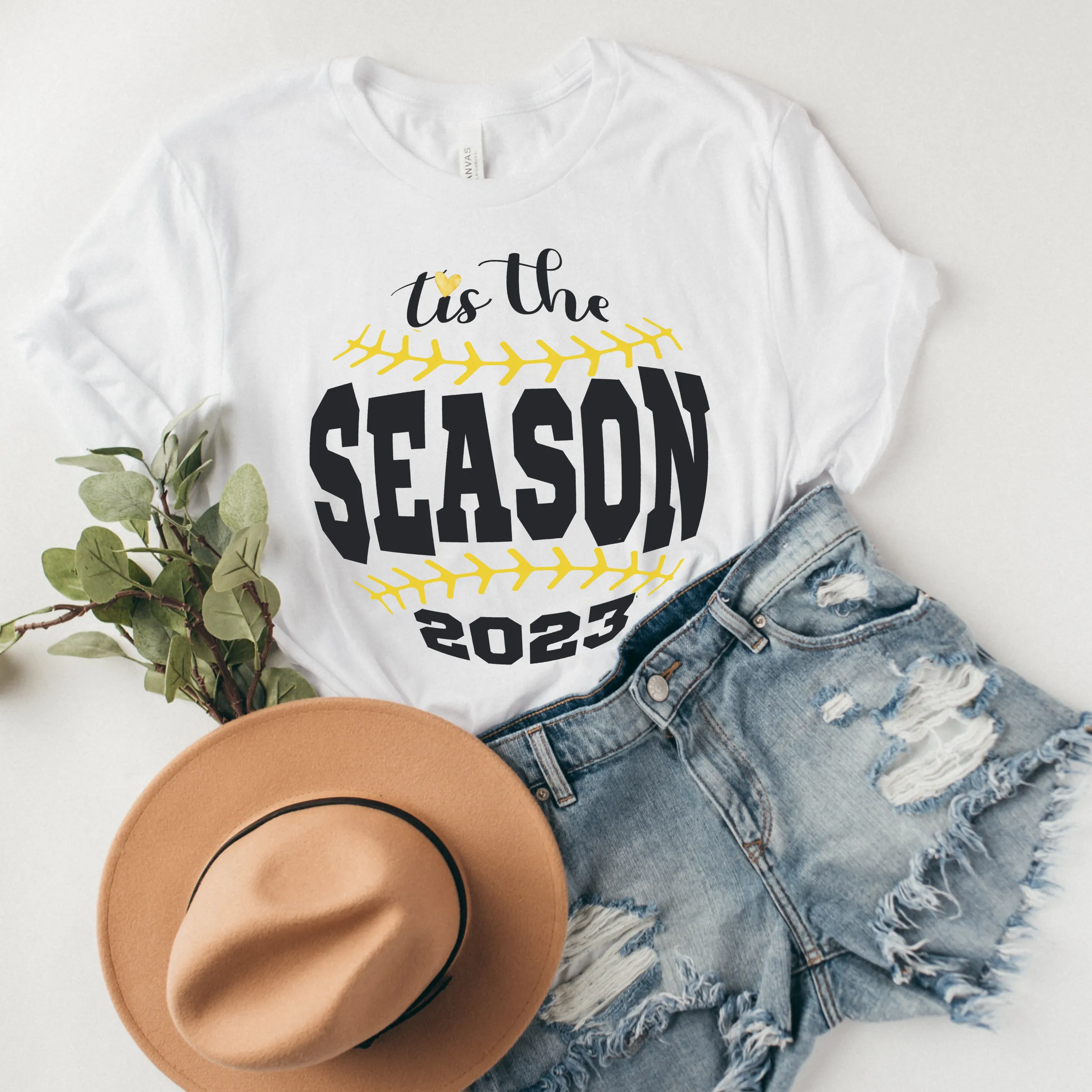 Women's Spring or Summer Tis The Season 2023 Crewneck Sweatshirt Hoodie T-Shirt or Tank Retro Baseball Design Spring Gift for Mom